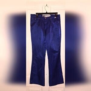 Vintage Metallic Blue Starlette Spacecore Star Festival Pants Women's Size 7